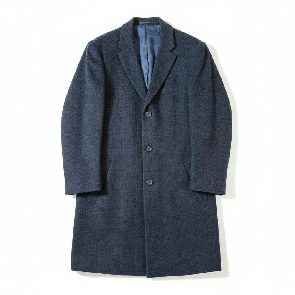 HART SCHAFFNER MARX Mens Wool Blend Coat Jacket Blue Size 40R with Flaw Classic